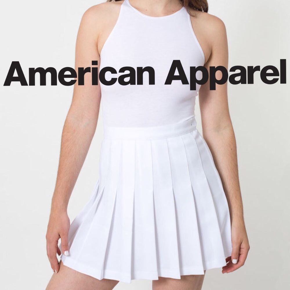 American Apparel White Tennis Skirt